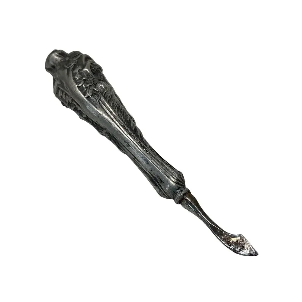 Silvertone Cuticle Pusher Marked Patent 1905 Art Nouveau Unmarked‎ Metal